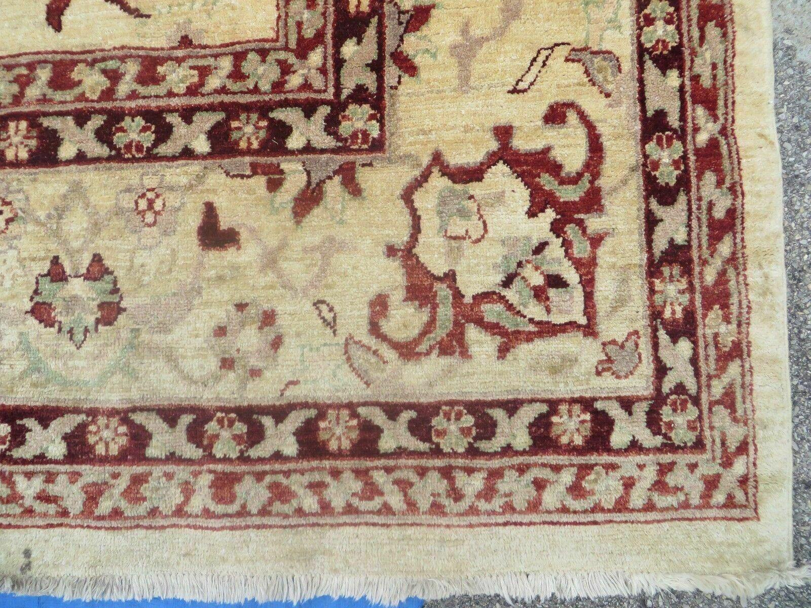 10' X 14' Vintage Hand Knotted Made Indian Agra Wool Rug Vegetable Dyes - Image 9