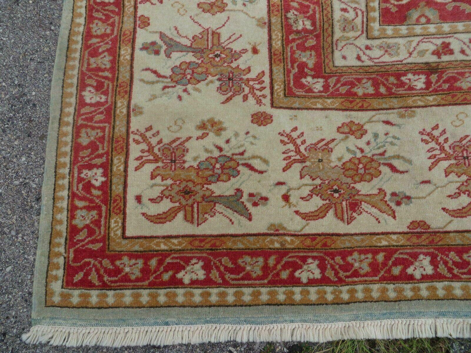 12' X 18' Palace Size Handmade Egyptian Wool Rug Carpet Soft Colors Red & Beige - Image 8