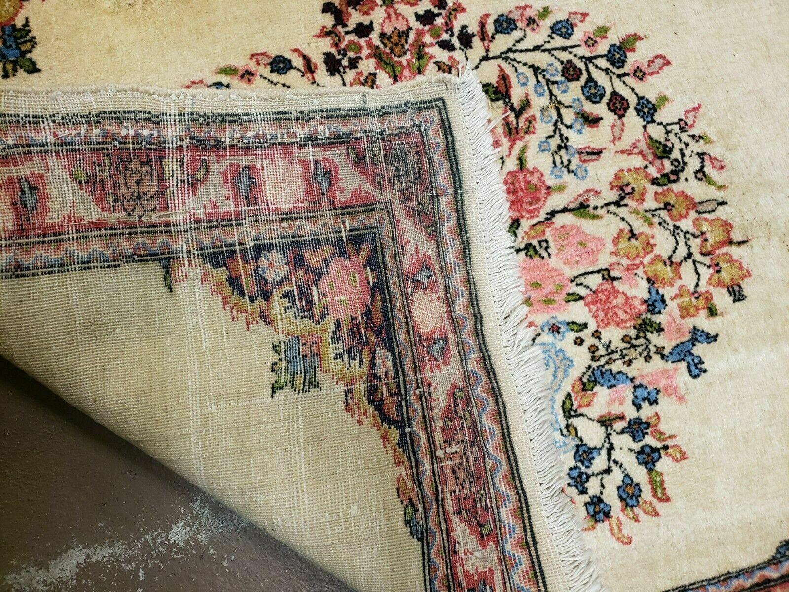 2' 7" X 3' 6" Antique Rug Hand Knotted Pictorial Wool Oriental Flowers - Image 10