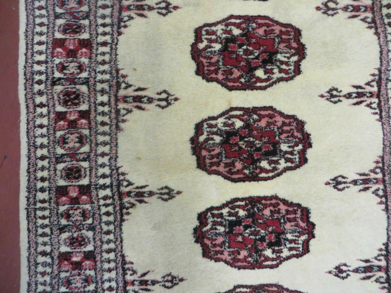 2' 7" x 7' Handmade Finely Knotted Pakistani Turkoman Bokhara Detailed Wool Rug - Image 11