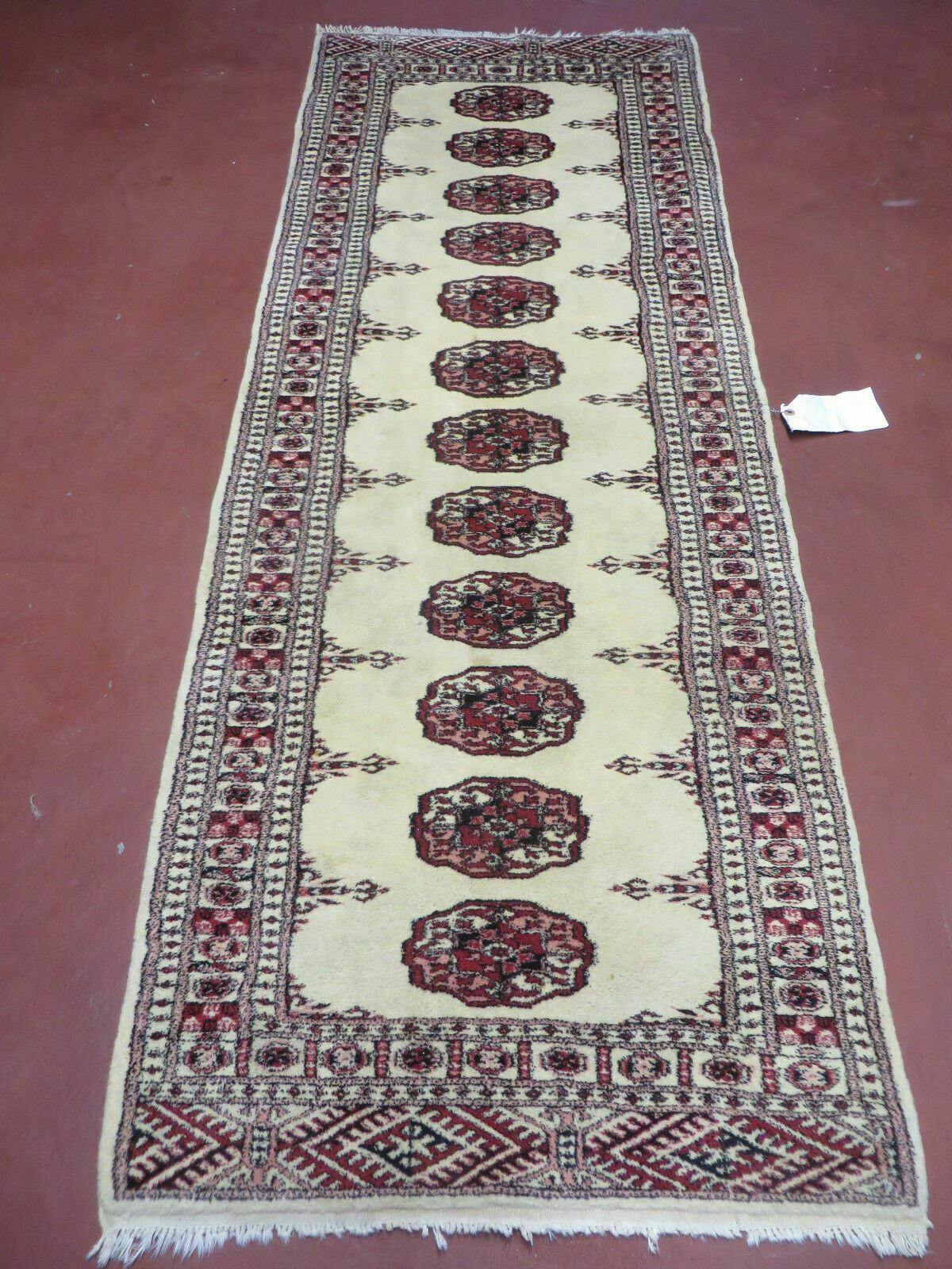 2' 7" x 7' Handmade Finely Knotted Pakistani Turkoman Bokhara Detailed Wool Rug - Image 12