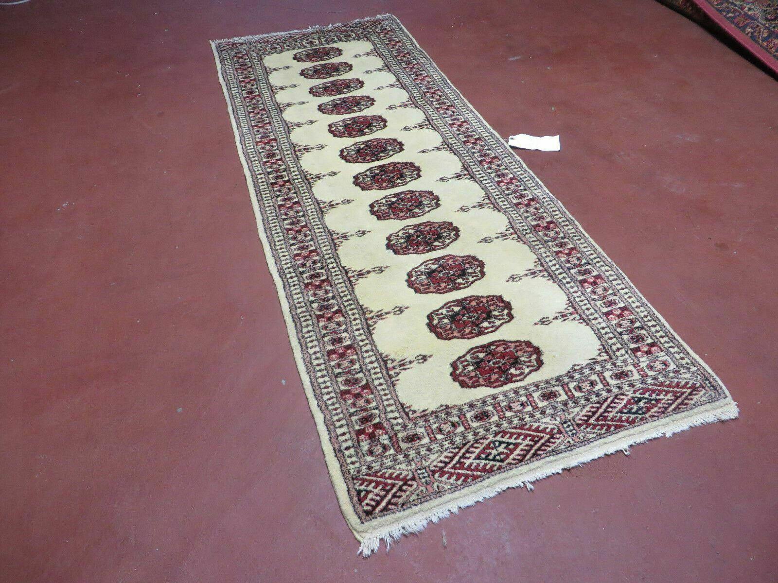 2' 7" x 7' Handmade Finely Knotted Pakistani Turkoman Bokhara Detailed Wool Rug - Image 2