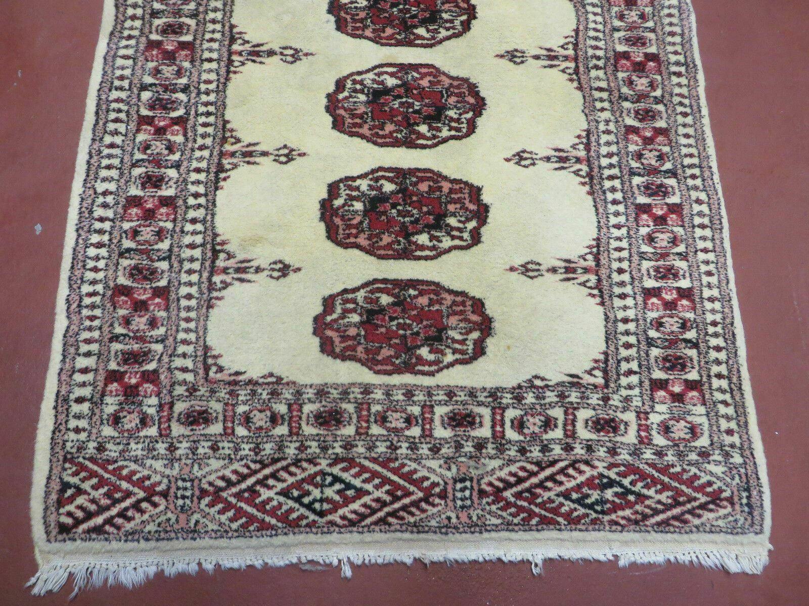 2' 7" x 7' Handmade Finely Knotted Pakistani Turkoman Bokhara Detailed Wool Rug - Image 5
