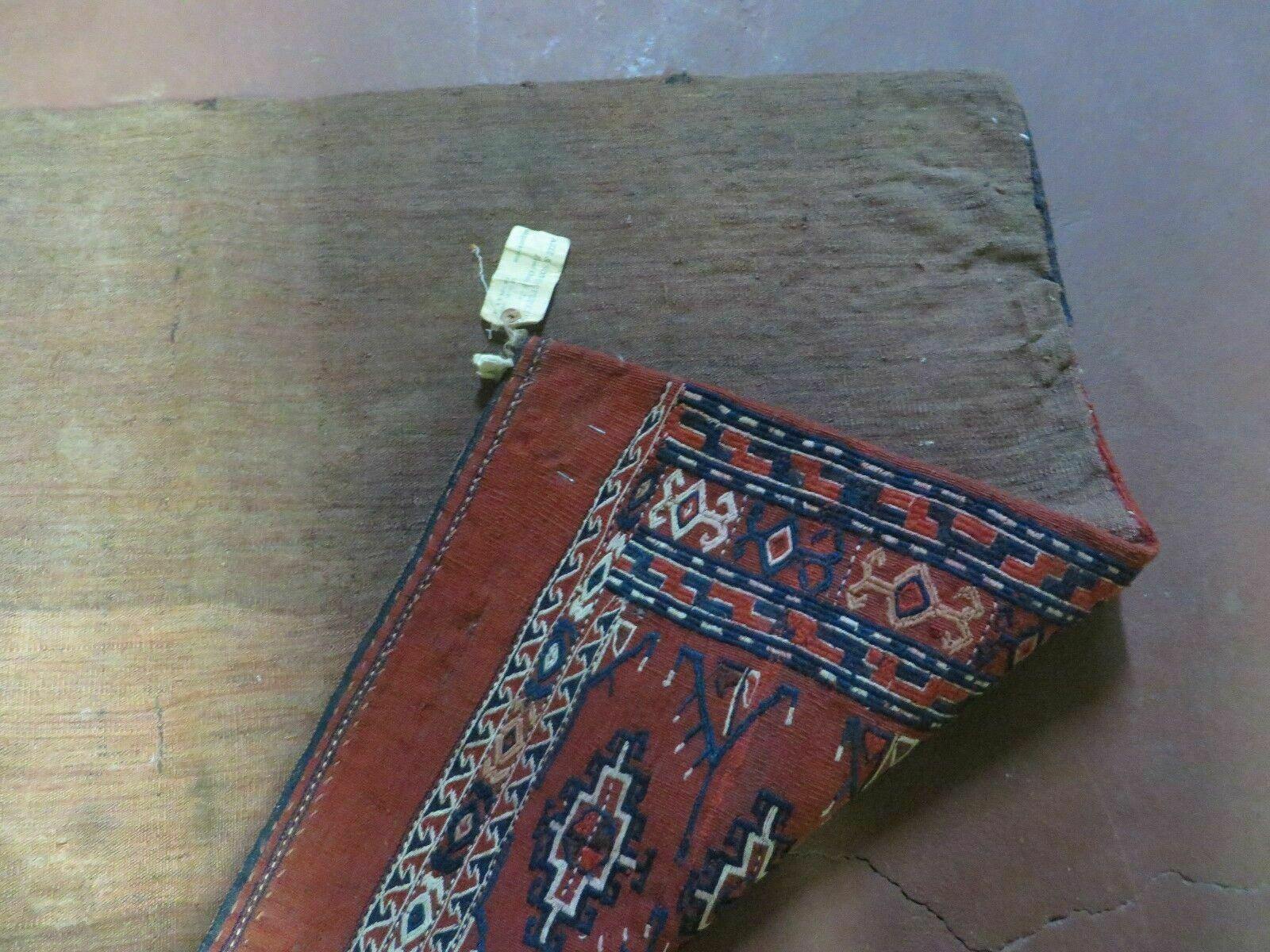 2'8" X 4' Antique Handmade Tribal Wool Rug Pillow Case Yamud Flat Weave Diamond - Image 11