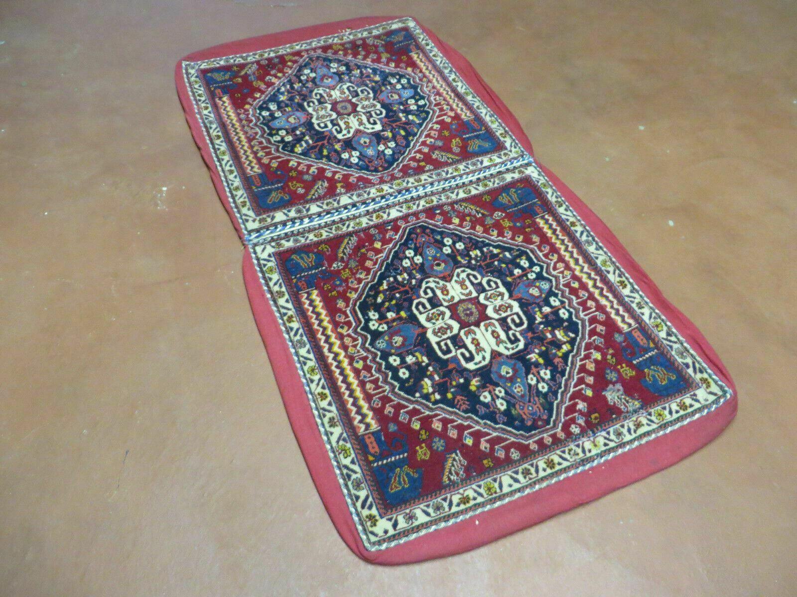 2'X 4' Antique Handmade Turkish Floral Oriental Wool Rug Pillow Case Cushion - Image 12