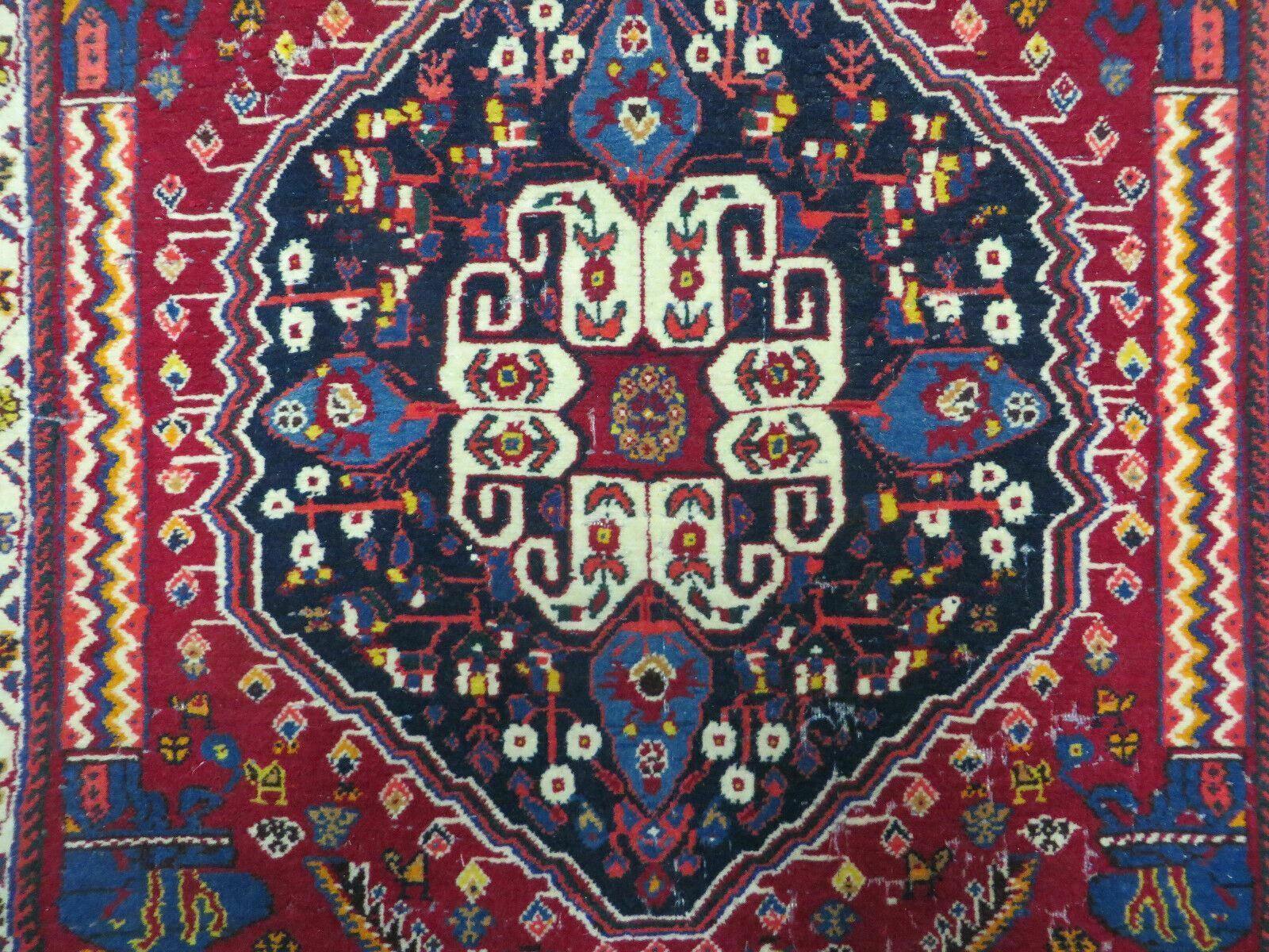 2'X 4' Antique Handmade Turkish Floral Oriental Wool Rug Pillow Case Cushion - Image 4