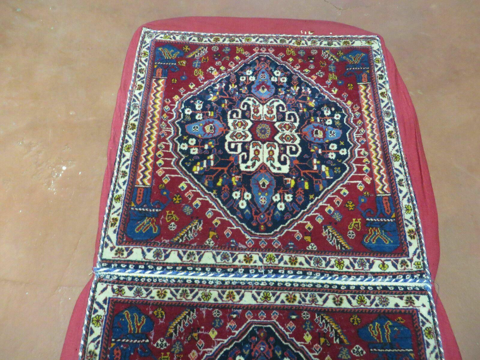 2'X 4' Antique Handmade Turkish Floral Oriental Wool Rug Pillow Case Cushion - Image 9