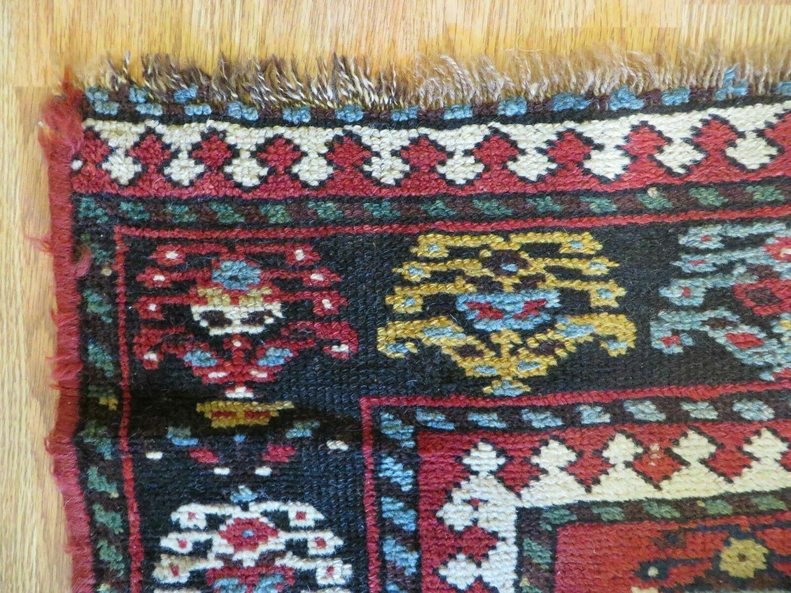 3' 3" X 10' Hand-Knotted Antique Handmade Caucasian Kazak Wool Runner Rug - Image 6