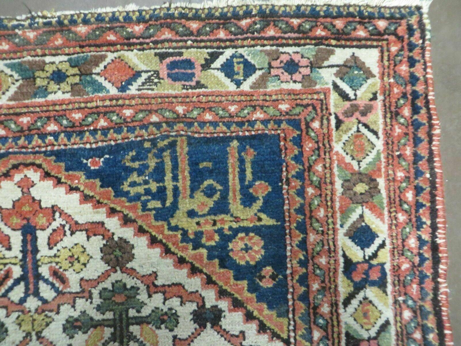3' 3"X 10' Antique Handmade Caucasian Shirvan Wool Runner Rug Nice - Image 2