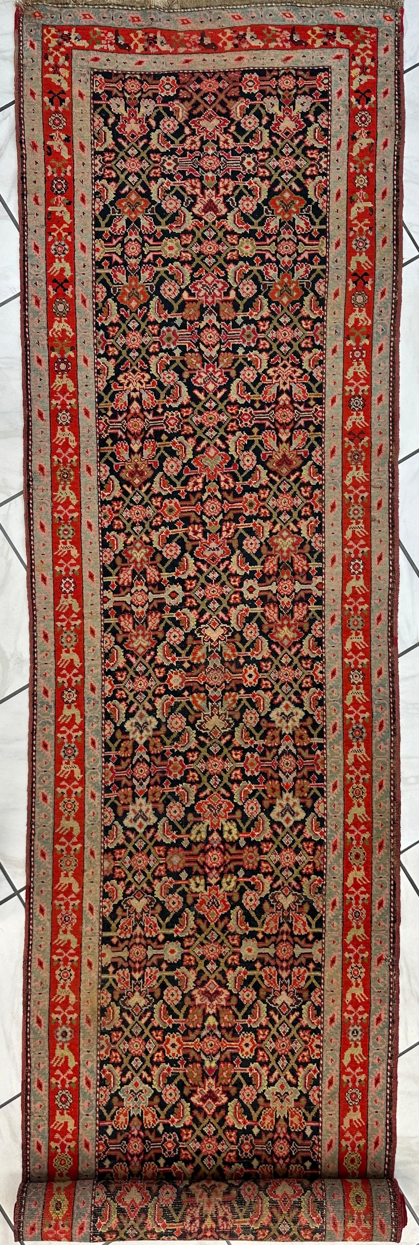 3’4” x 17’ Karabkah Antique Caucasian Wool on Wool Runner - Image 3