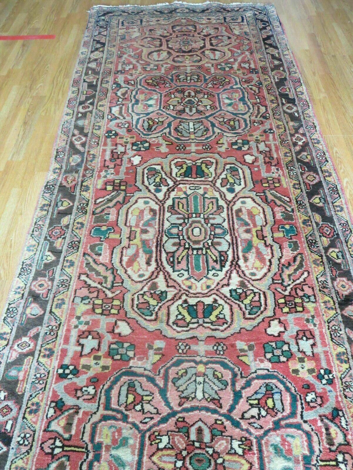 3' 9" X 10' 6" Semi Antique Handmade Turkish Wool Runner Rug - Image 11