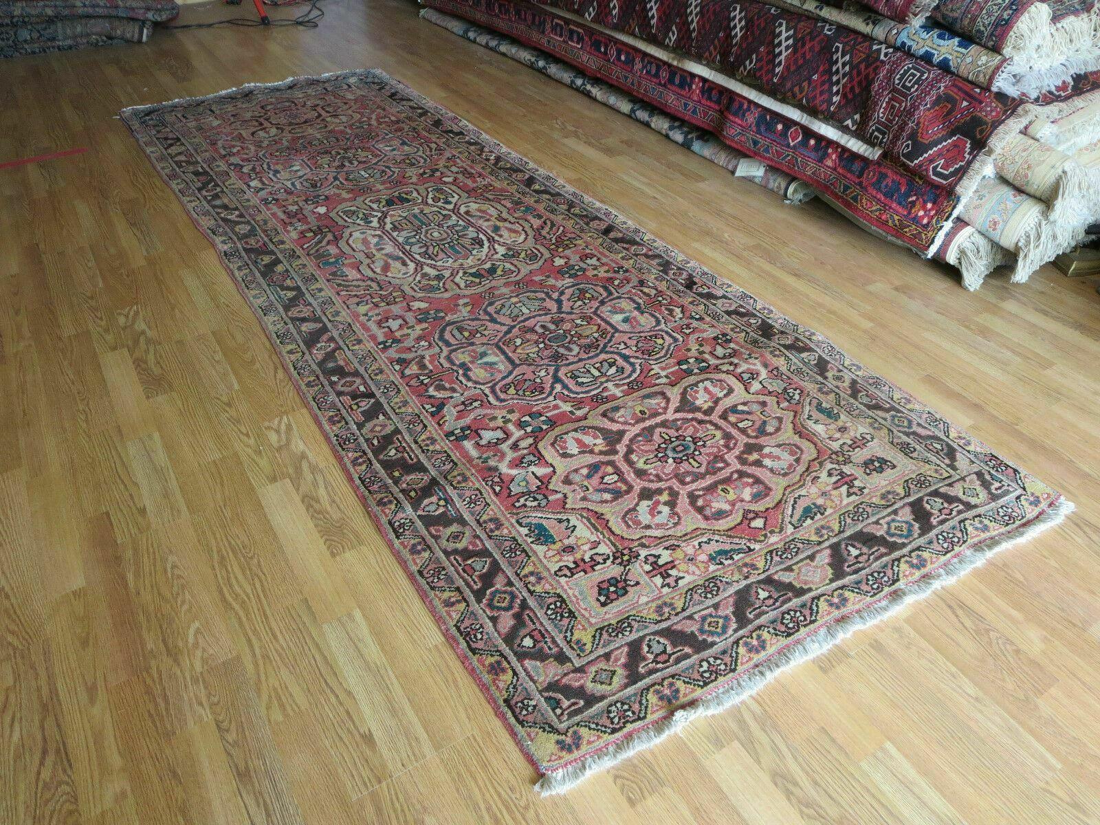 3' 9" X 10' 6" Semi Antique Handmade Turkish Wool Runner Rug - Image 2