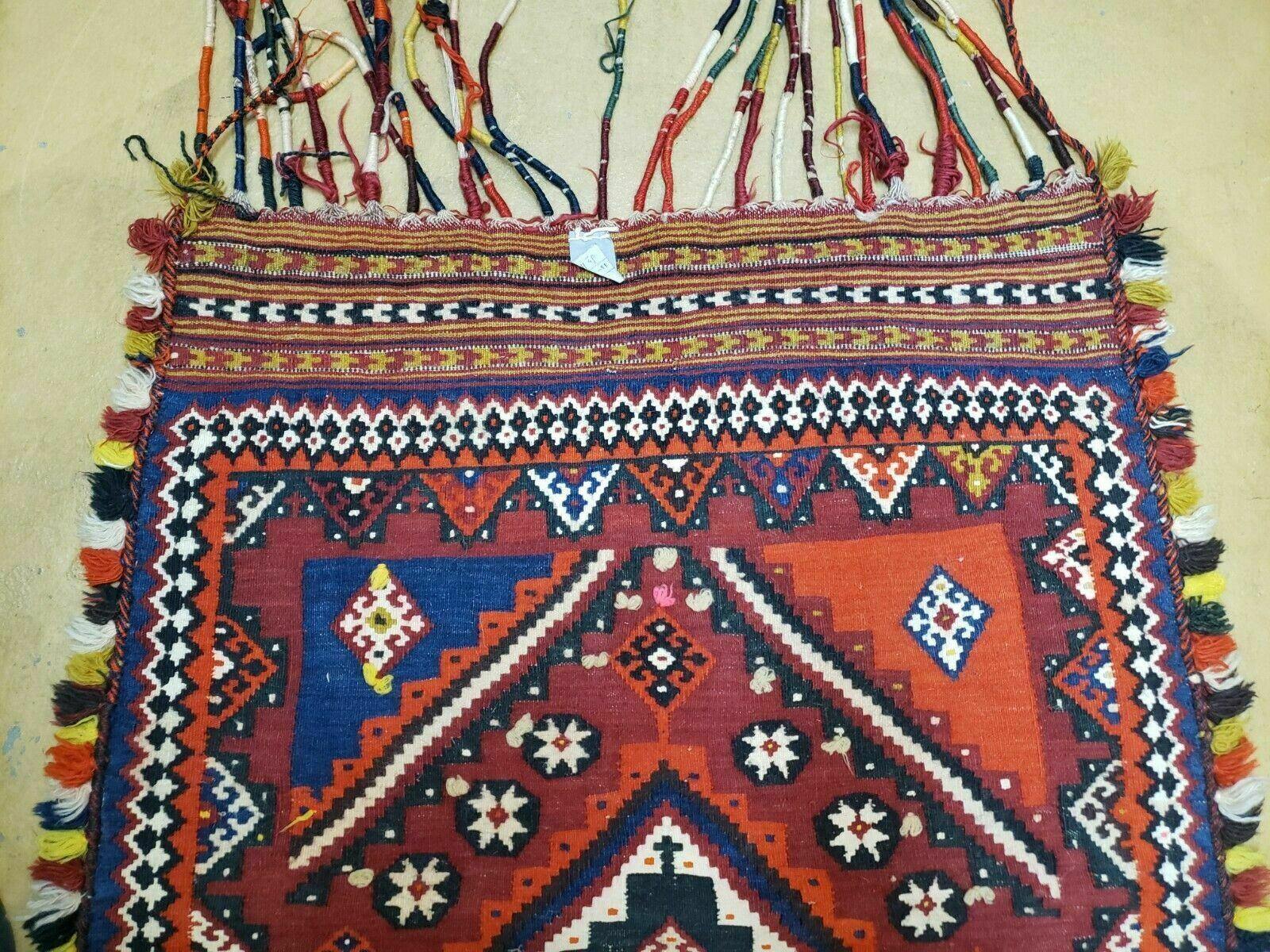 3' X 4' Antique Handmade Turkish Wool Kilim Rug Decorative Seat Cover - Image 10