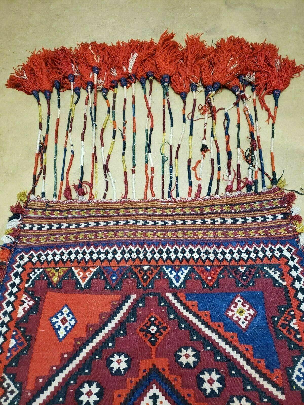 3' X 4' Antique Handmade Turkish Wool Kilim Rug Decorative Seat Cover - Image 4