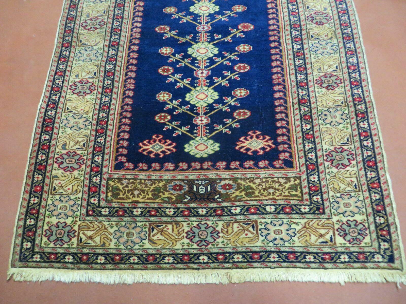 3' X 4' Semi Antique Handmade Turkish Prayer Kaisery Wool Rug Nice - Image 4