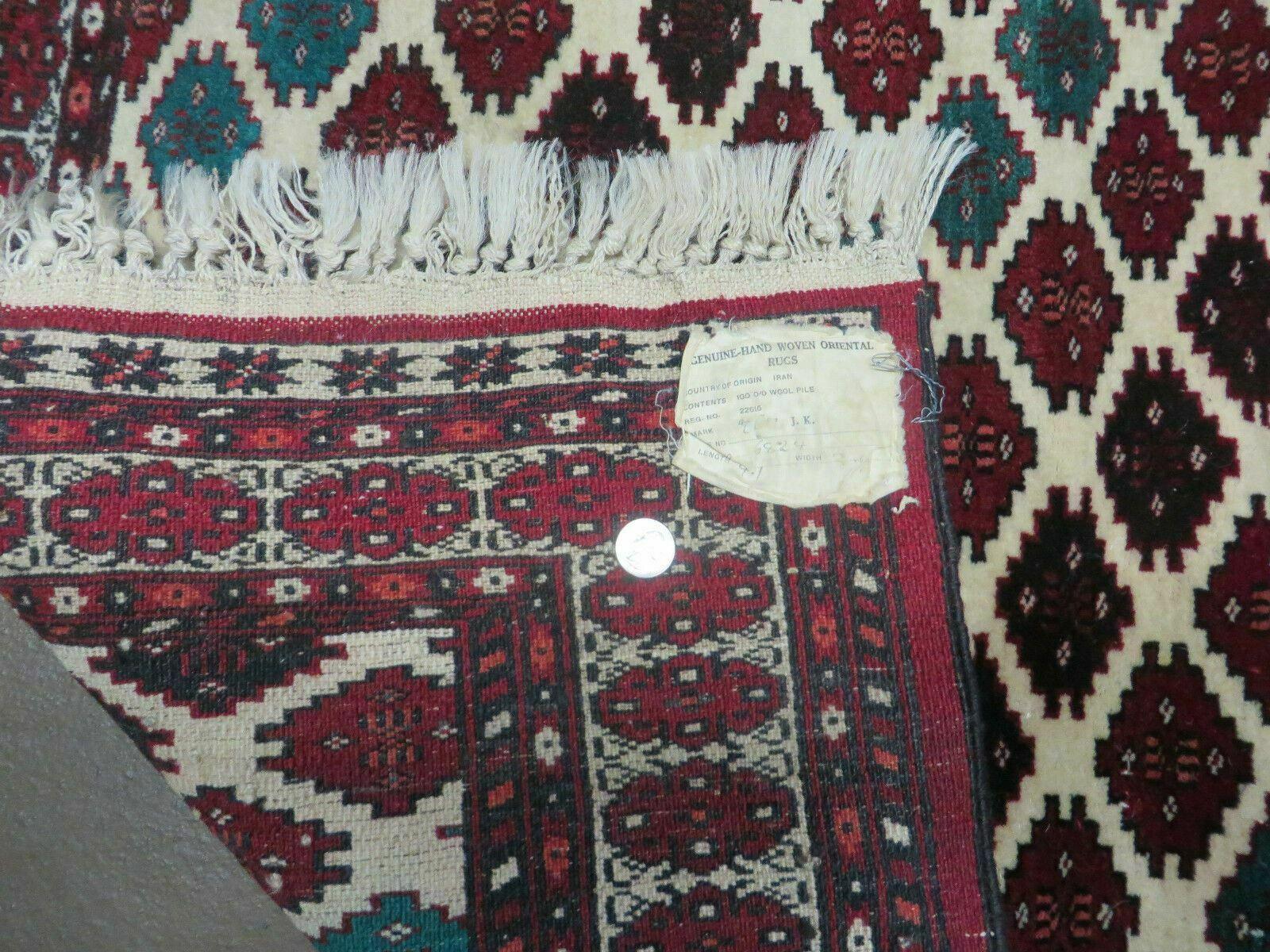 3' X 4' Vintage Handmade Pakistan Bokhara Turkoman Balouch Wool Rug Mat Nice - Image 10