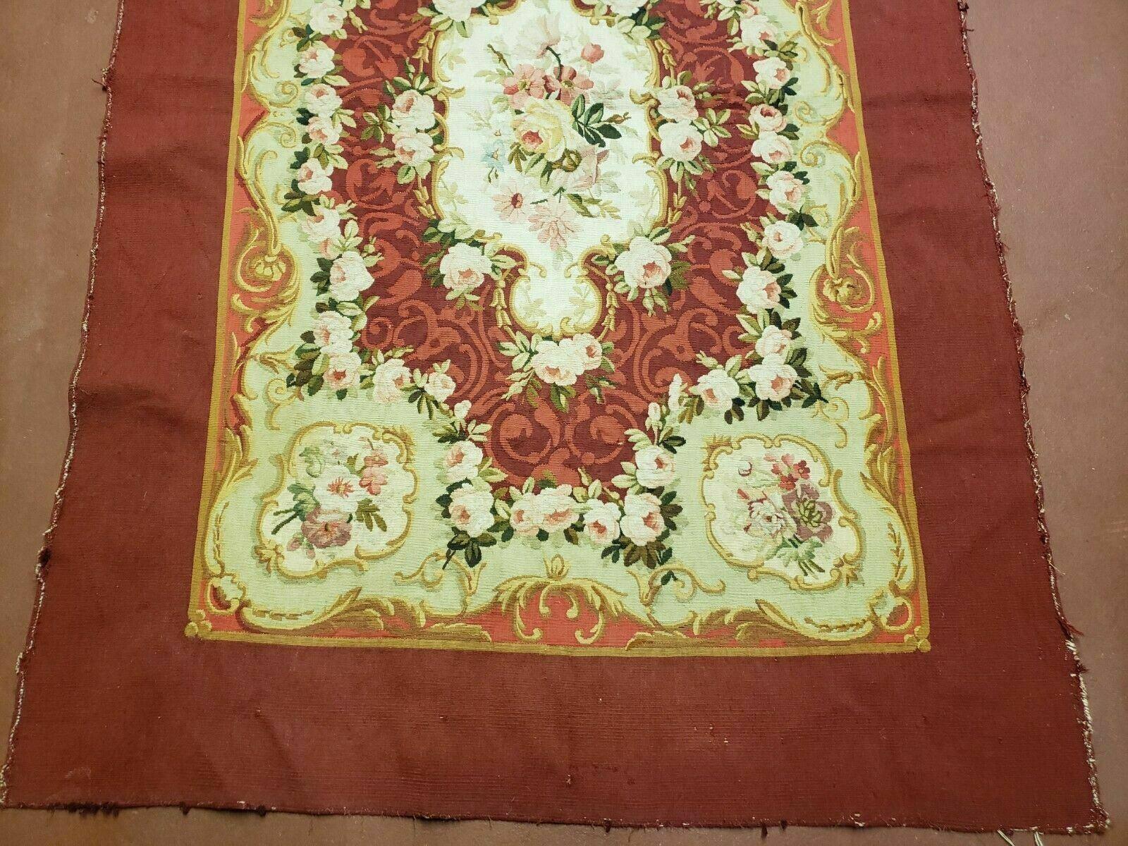 3' X 5' Antique Handmade French Aubusson Weave Savonnerie Needlepoint Rug Nice - Image 8
