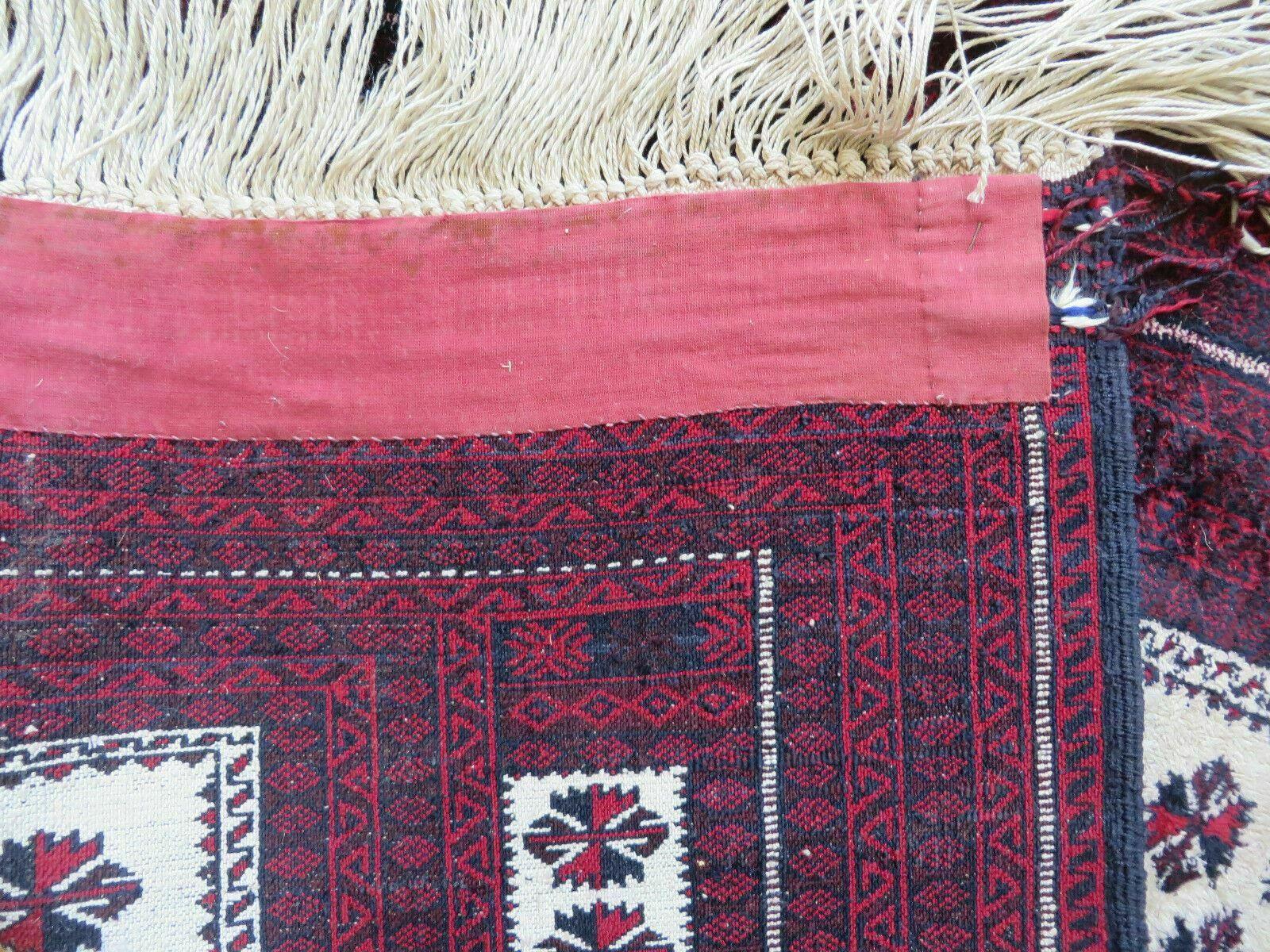 3' X 5' Handmade Fine Knotted Balouch Turkoman Prayer Silk Wool Rug - Image 10