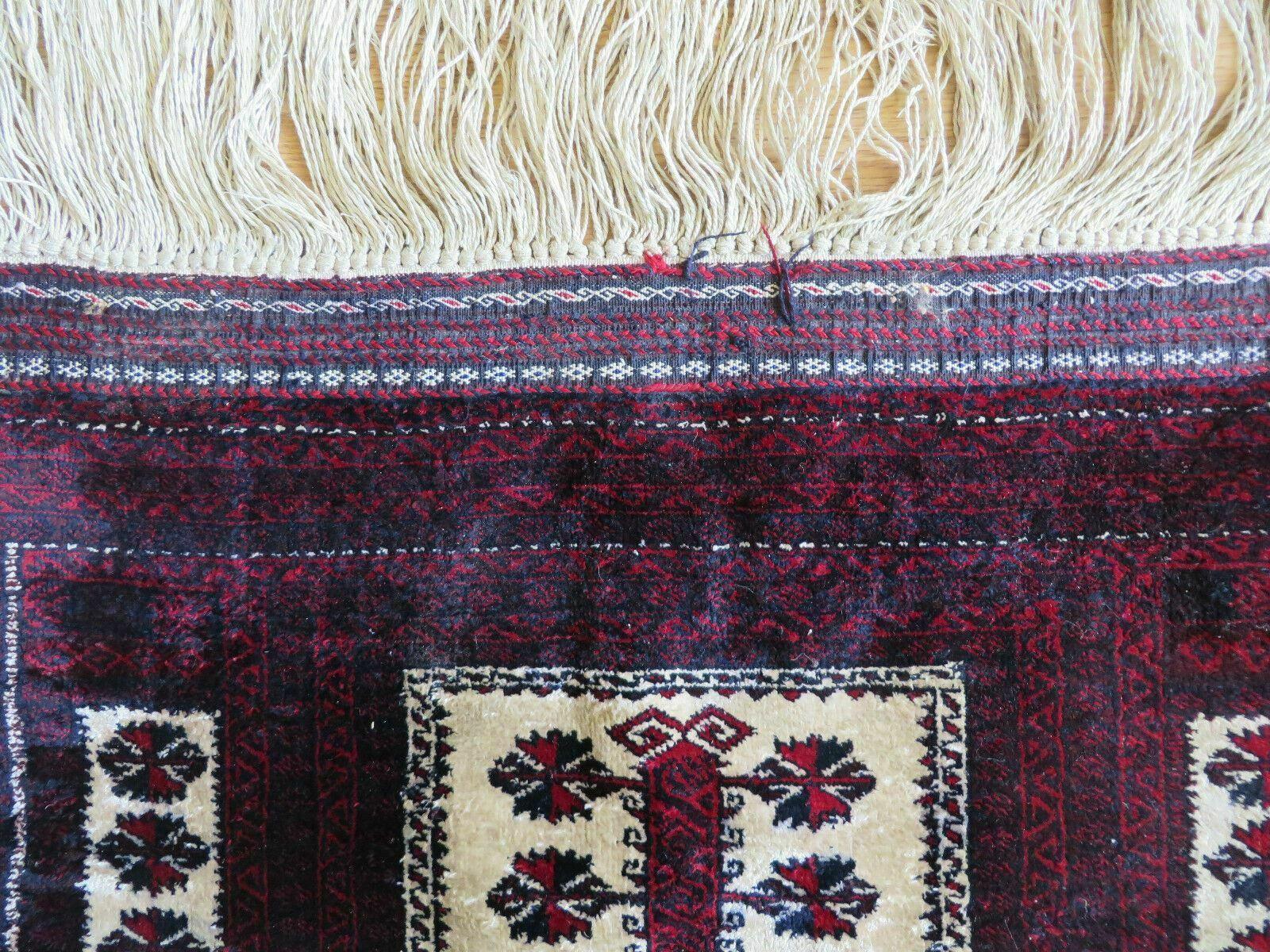 3' X 5' Handmade Fine Knotted Balouch Turkoman Prayer Silk Wool Rug - Image 6
