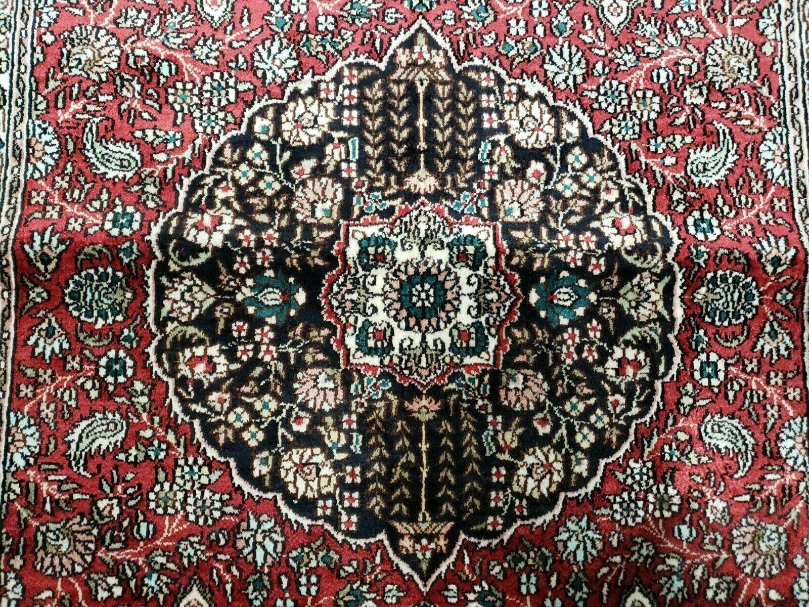3' X 5' Vintage Fine Handmade India Oriental Kashmir Silk Rug 400 KPSI Wow - Image 3