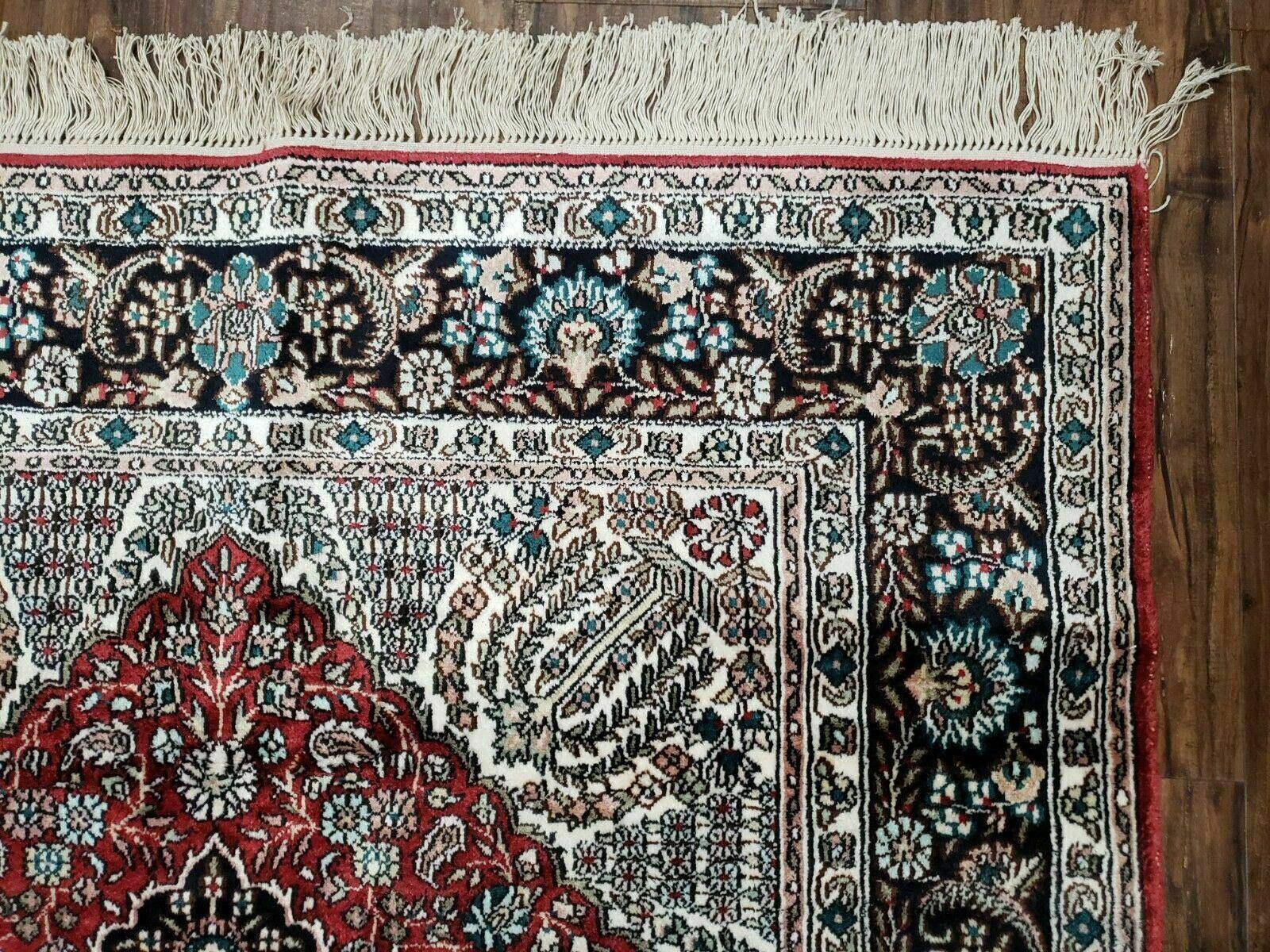 3' X 5' Vintage Fine Handmade India Oriental Kashmir Silk Rug 400 KPSI Wow - Image 7