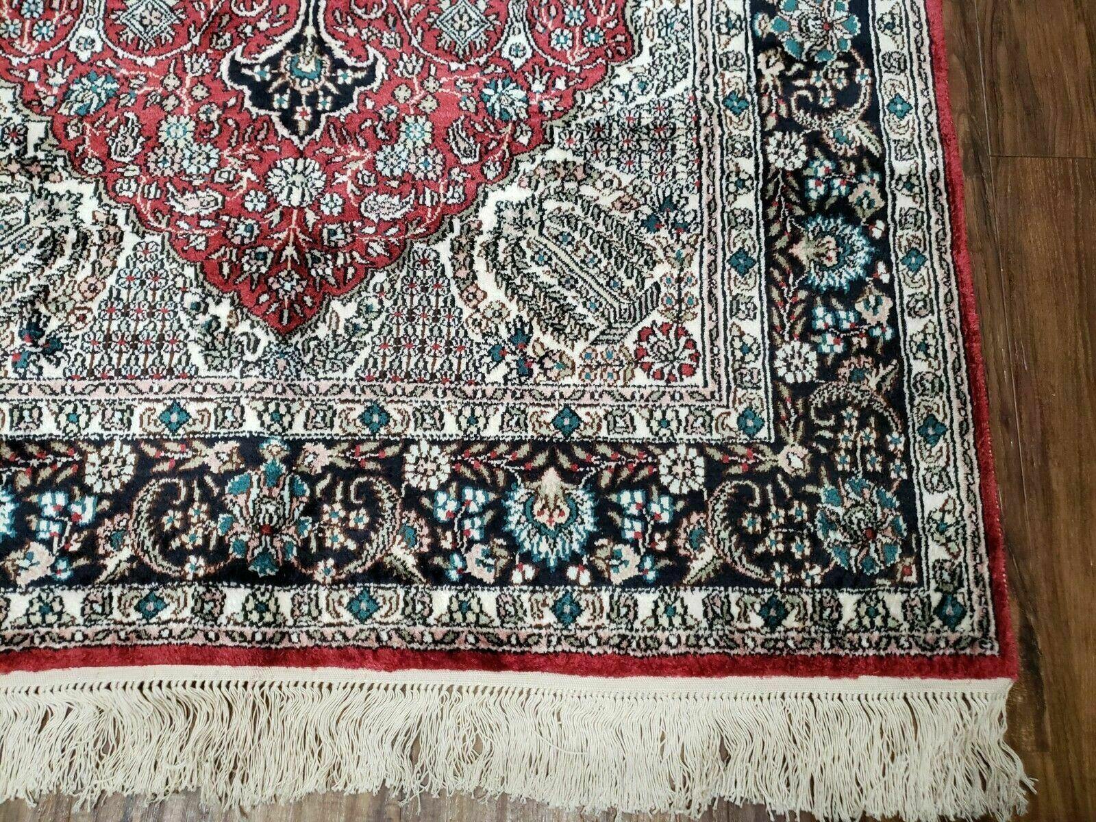 3' X 5' Vintage Fine Handmade India Oriental Kashmir Silk Rug 400 KPSI Wow - Image 9