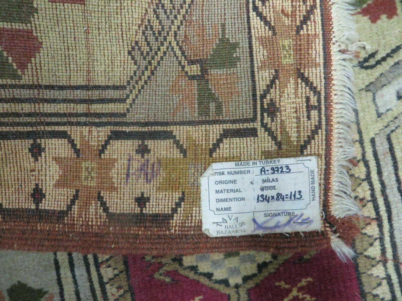 3' X 5' Vintage Handmade Turkish Turkey Oushak MILAS Wool Accent Rug Carpet Nice - Image 10