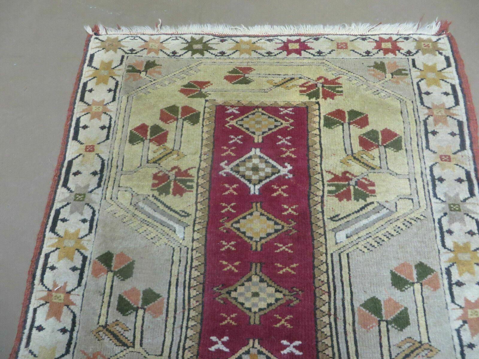 3' X 5' Vintage Handmade Turkish Turkey Oushak MILAS Wool Accent Rug Carpet Nice - Image 3
