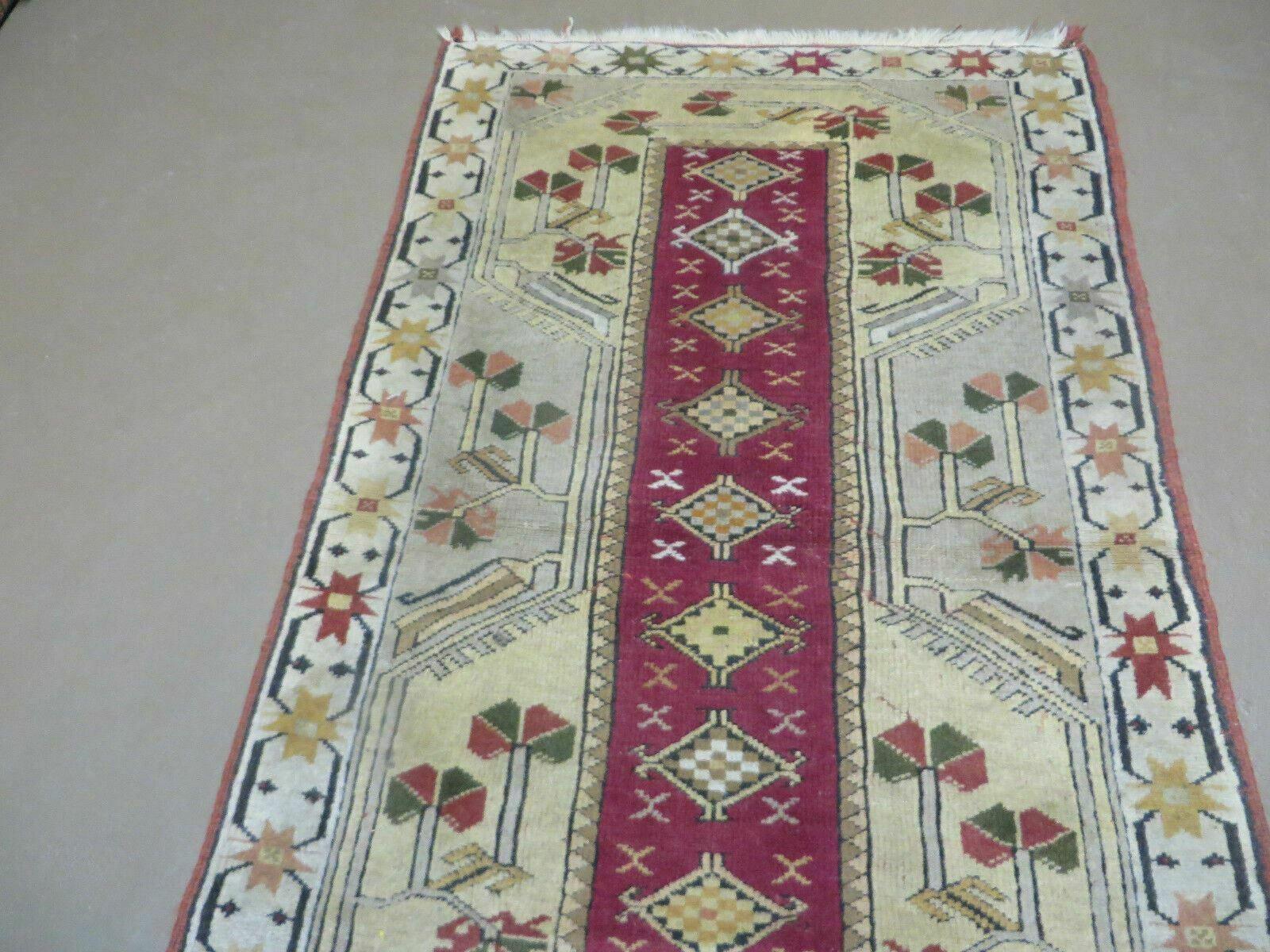 3' X 5' Vintage Handmade Turkish Turkey Oushak MILAS Wool Accent Rug Carpet Nice - Image 4