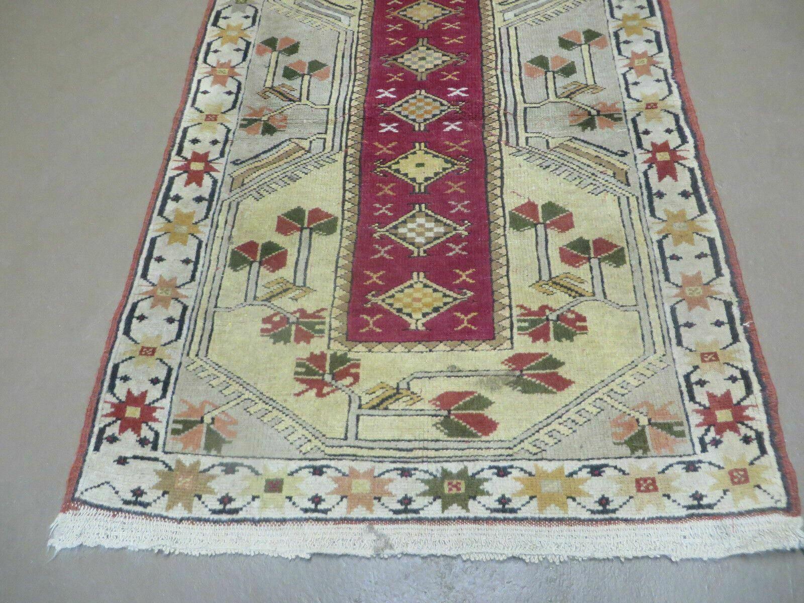 3' X 5' Vintage Handmade Turkish Turkey Oushak MILAS Wool Accent Rug Carpet Nice - Image 5