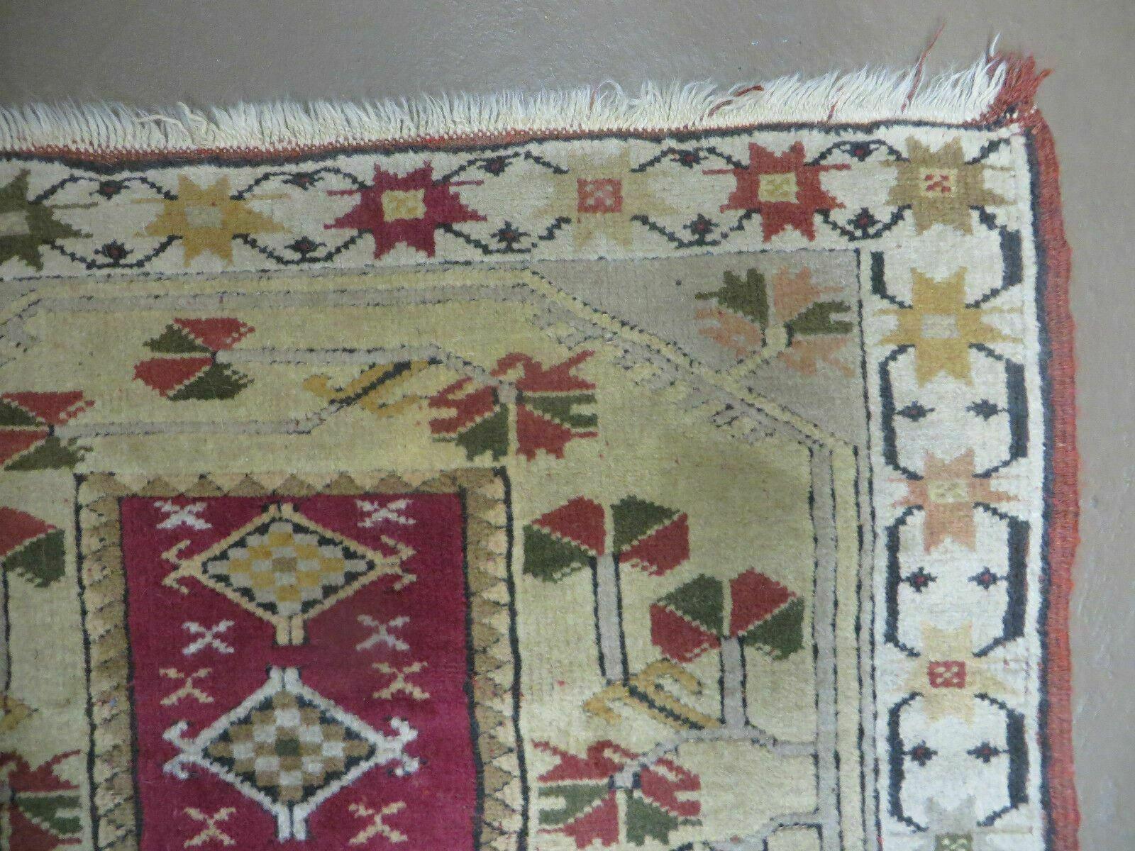 3' X 5' Vintage Handmade Turkish Turkey Oushak MILAS Wool Accent Rug Carpet Nice - Image 7
