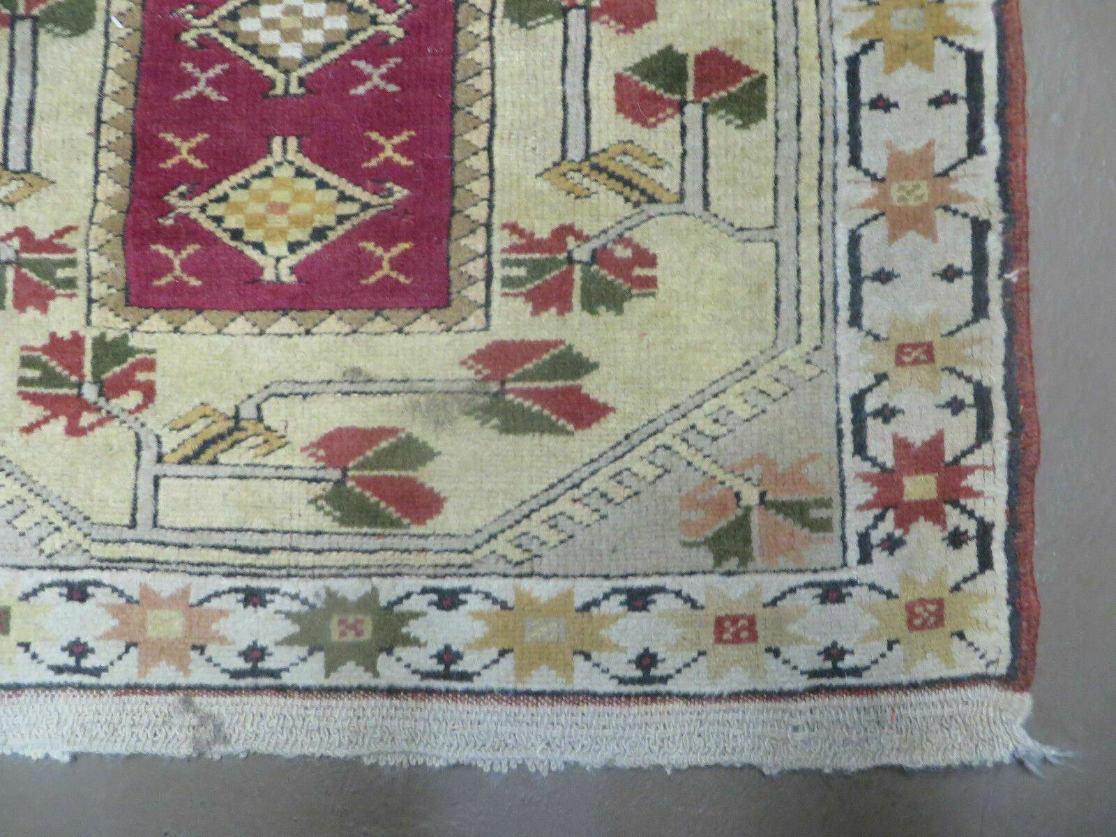 3' X 5' Vintage Handmade Turkish Turkey Oushak MILAS Wool Accent Rug Carpet Nice - Image 9