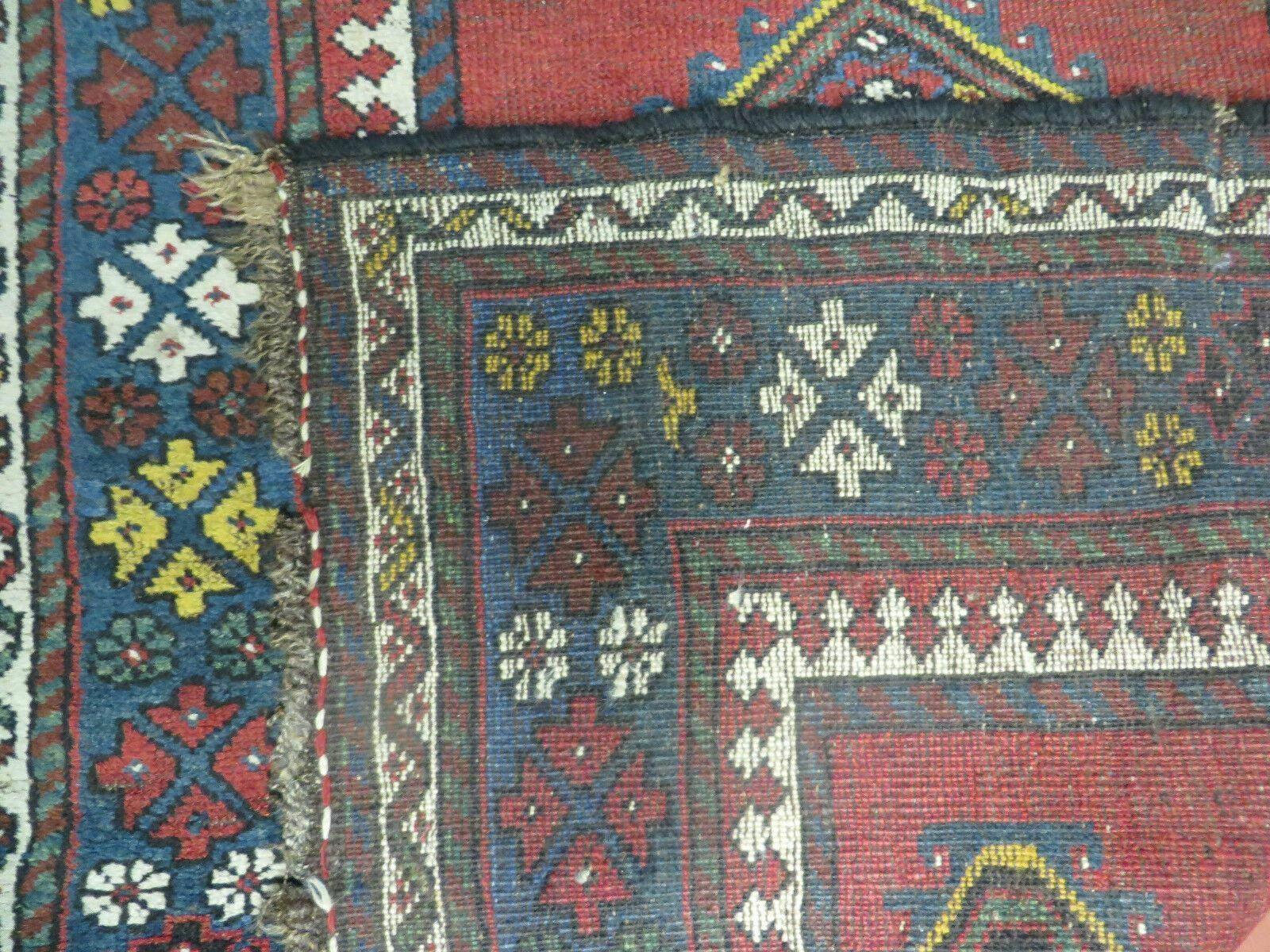 3' X 6' Antique 1920s Handmade Caucasian Karabagh Ganjeh Talesh Wool Rug Nice - Image 10