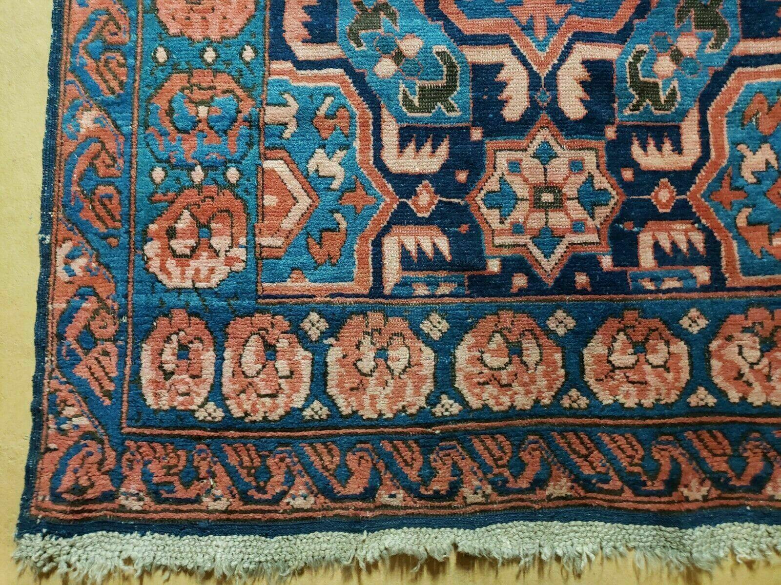 3'10" X 10' Antique Caucasian Seychor Rug Hand Made Wool Carpet Organic Dye Nice - Image 8