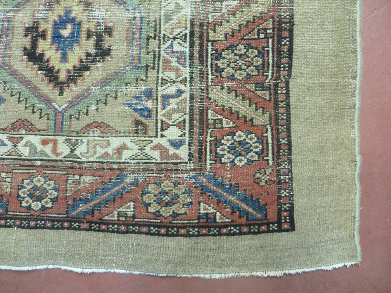 3'4" X 12' Antique Hand Made Turkish Wool Rug Runner Carpet Camel Hair Nice - Image 9