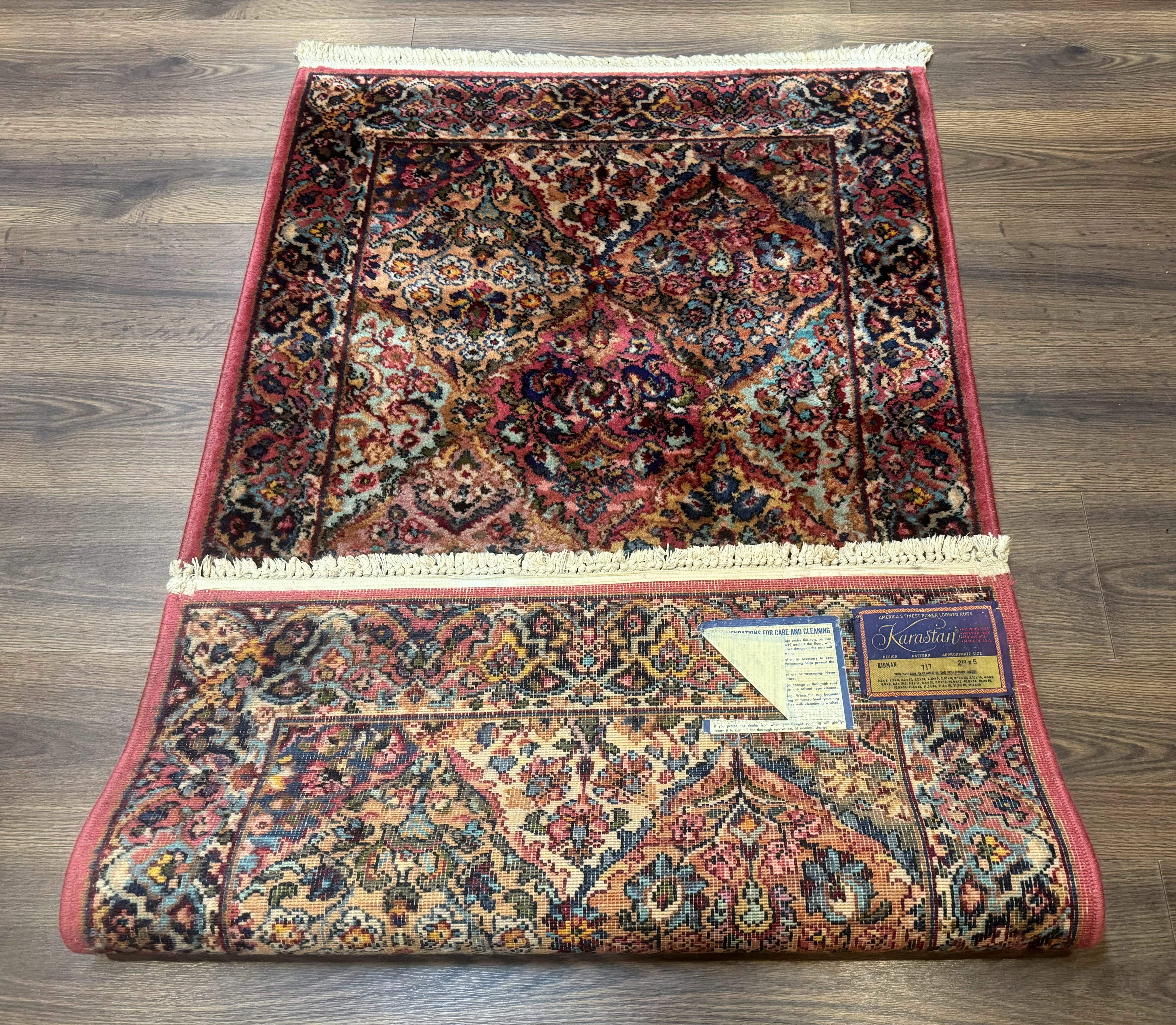 3x5 Karastan Multicolor Panel Kirman Rug #717, Wool Original 700 Series - Image 11