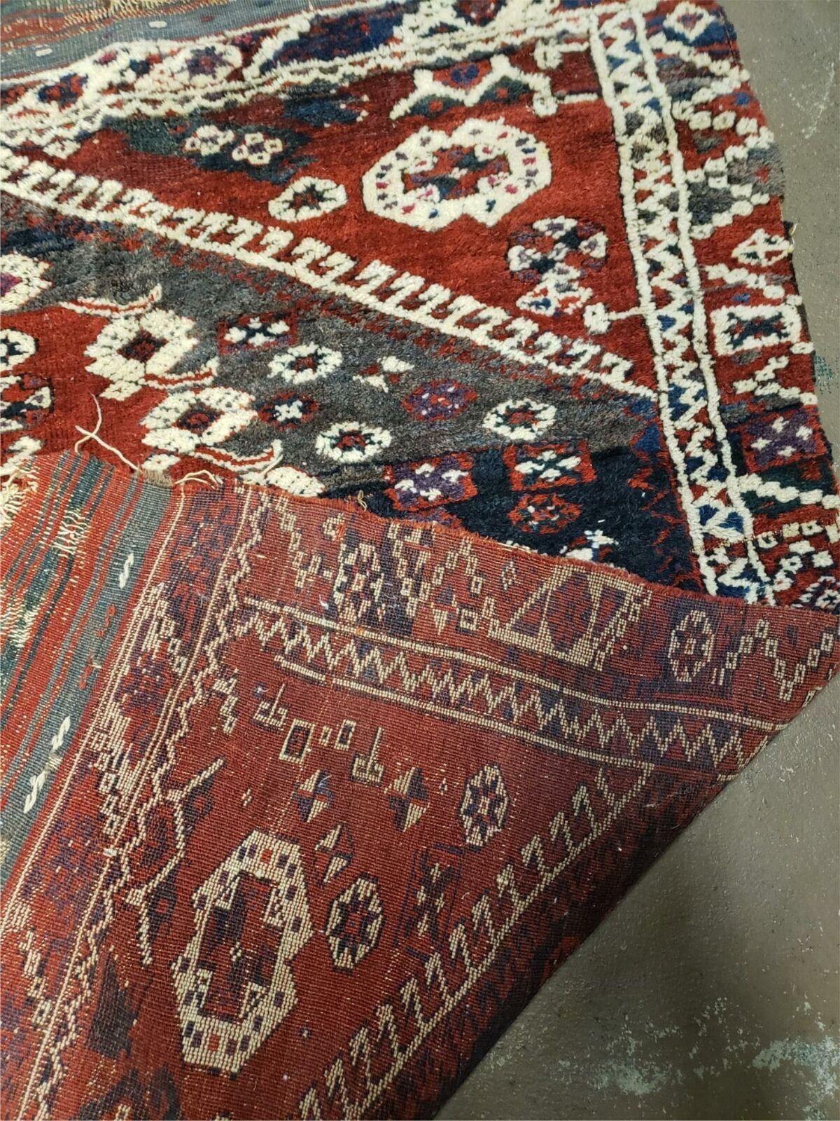 4' X 4' 4" Antique Handmade Turkish Oriental Bergema Wool Veg Dyes Tribal Collectible Rug - Image 10