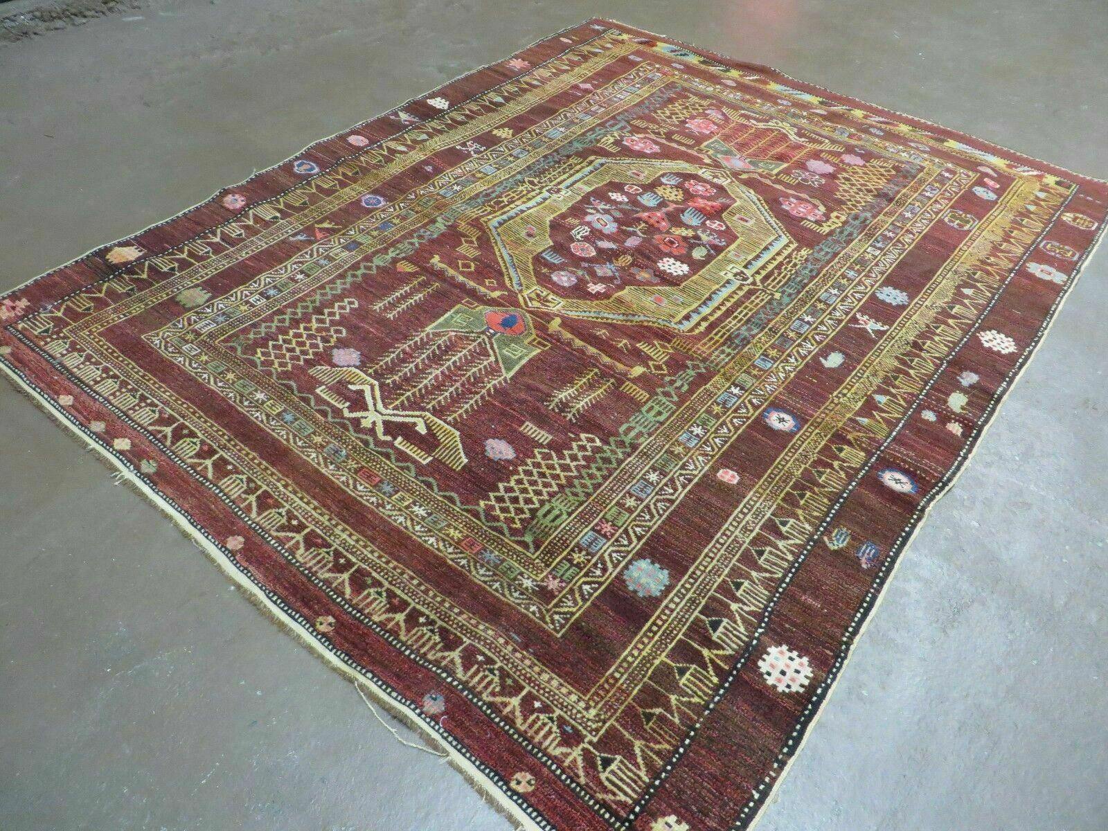 4' X 6' Antique Handmade Caucasian Shirvan Russian Armenian Wool Rug Colorful - Image 2