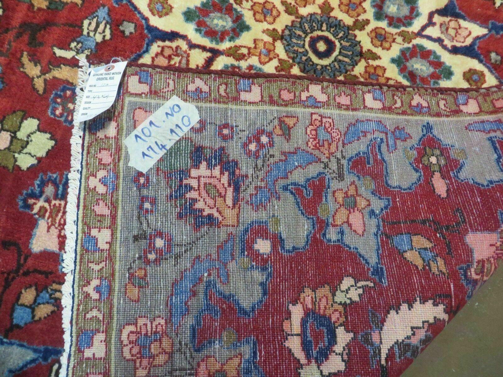 4' X 6' Antique Handmade India Floral Oriental Wool Rug Vegetable Dyes #120 - Image 10