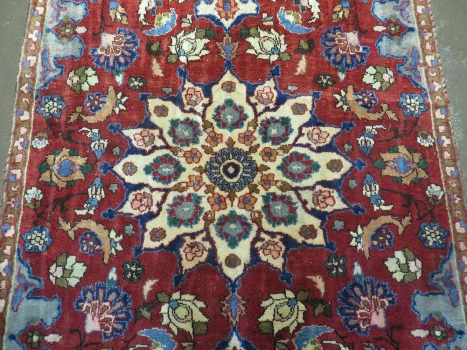 4' X 6' Antique Handmade India Floral Oriental Wool Rug Vegetable Dyes #120 - Image 12