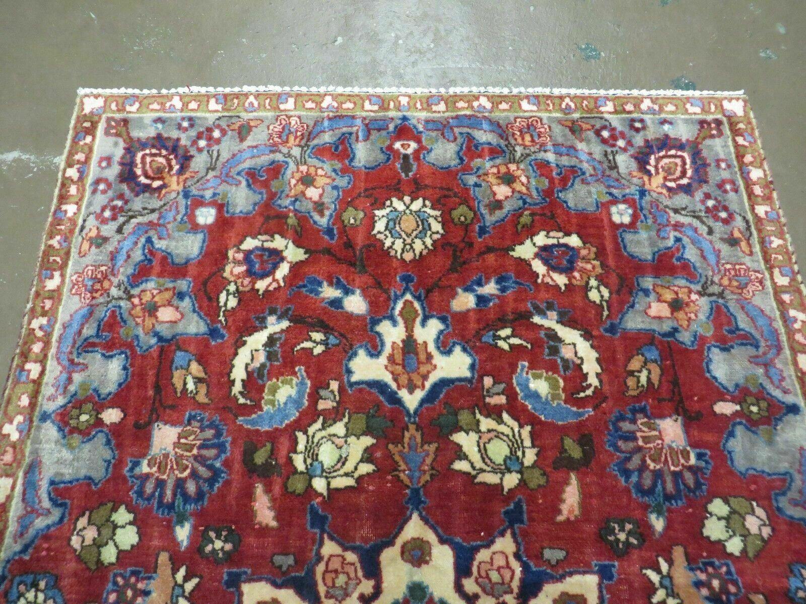 4' X 6' Antique Handmade India Floral Oriental Wool Rug Vegetable Dyes #120 - Image 3