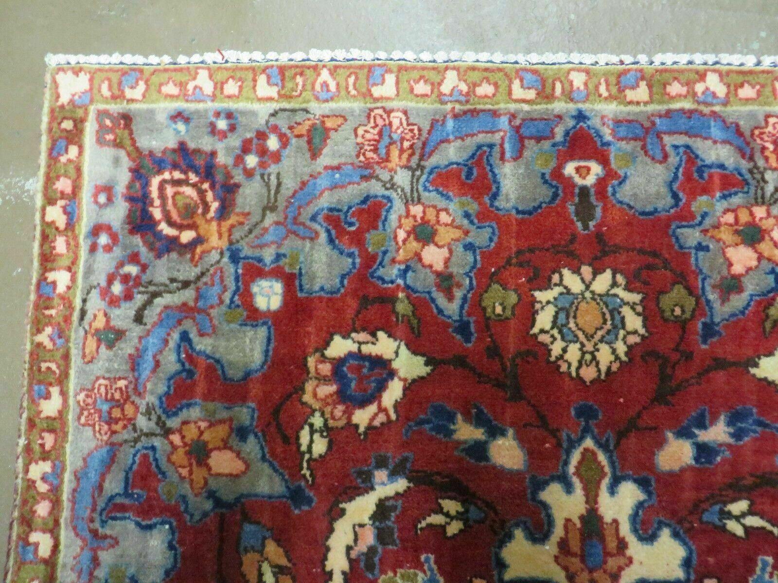 4' X 6' Antique Handmade India Floral Oriental Wool Rug Vegetable Dyes #120 - Image 6