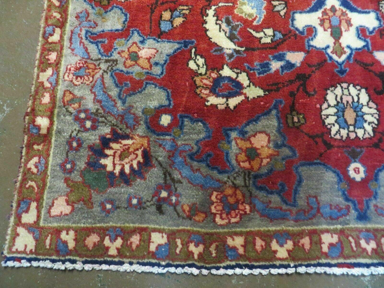 4' X 6' Antique Handmade India Floral Oriental Wool Rug Vegetable Dyes #120 - Image 8