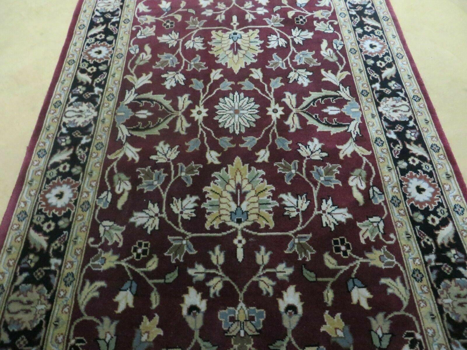 4' X 6' Handmade Finely Knotted Indian Agra Pattern Wool Rug Nice - Image 4