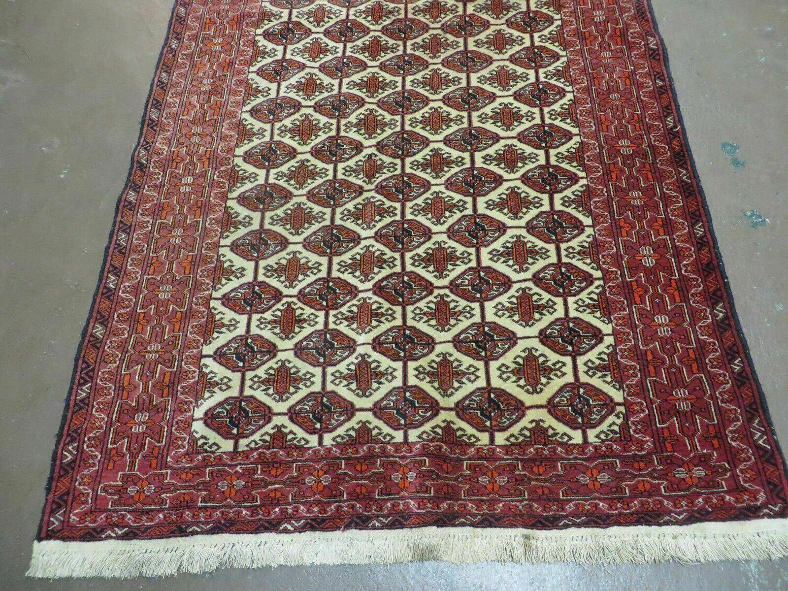 4' X 6' Handmade Finely Knotted Pakistan Turkoman Bokhara Wool Rug Nice - Image 5