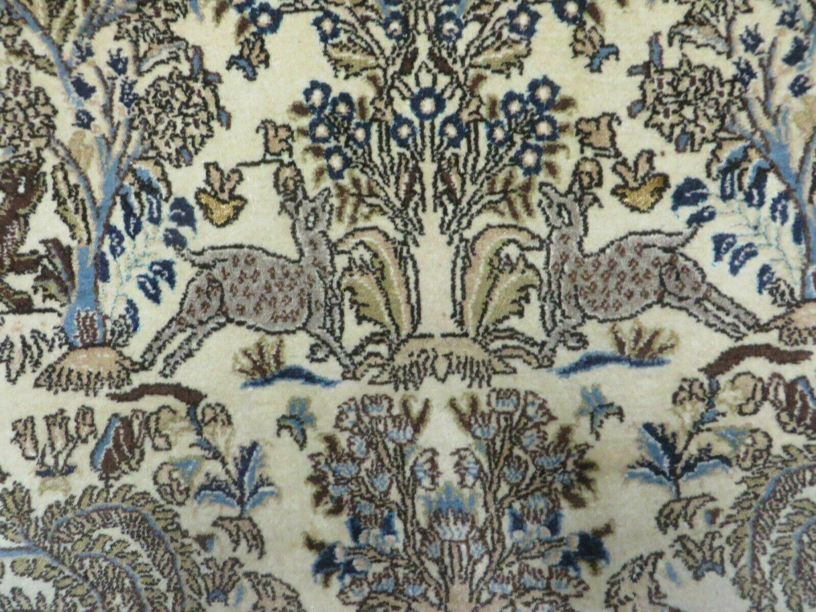 4' X 6 Handmade India Oriental Fine Pictorial Tree Of Life Wool Silk Rug Wow - Image 12
