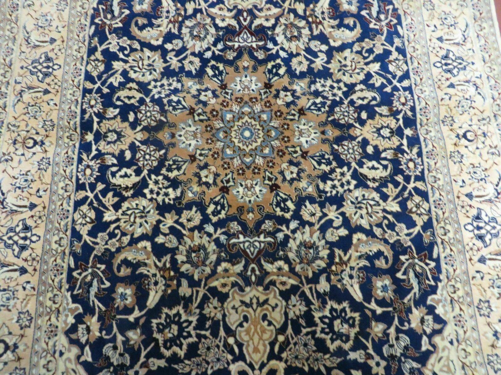 4' X 6' Handmade Ultra Fine India Floral Oriental Wool Silk Rug Hand Knotted - Image 12