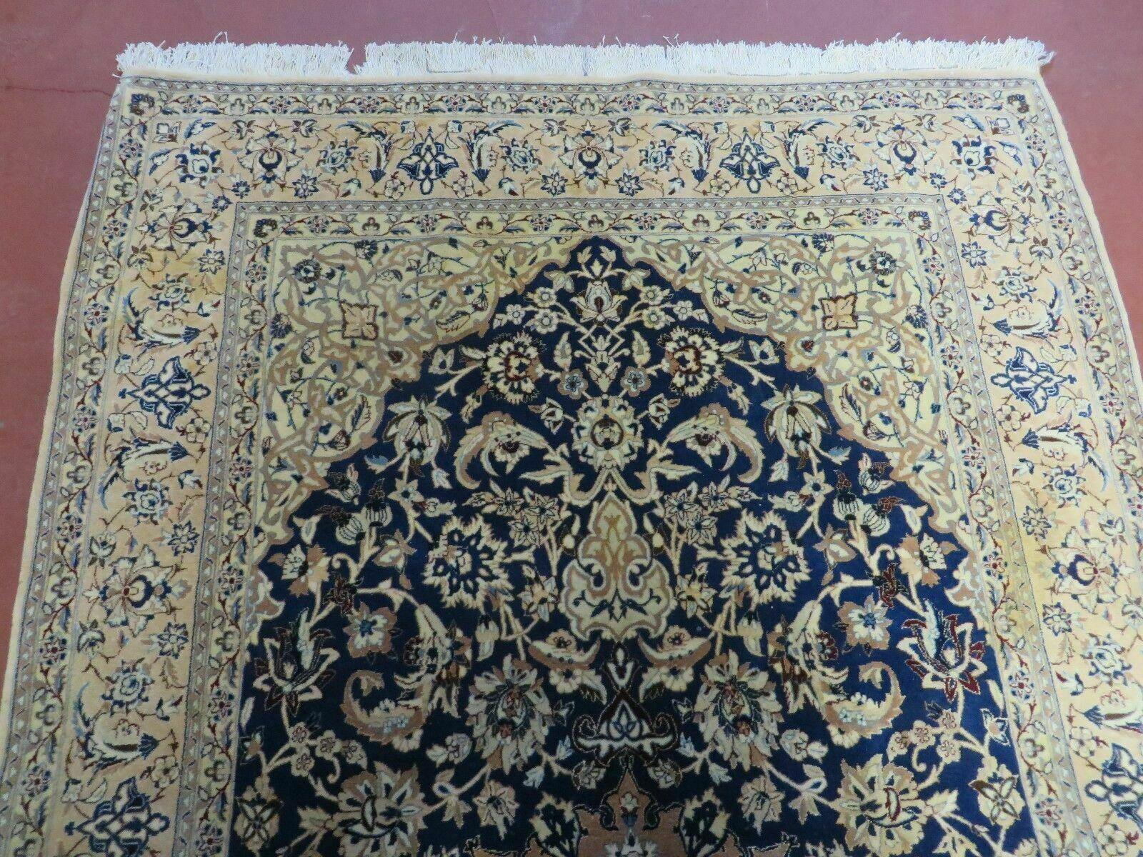 4' X 6' Handmade Ultra Fine India Floral Oriental Wool Silk Rug Hand Knotted - Image 3
