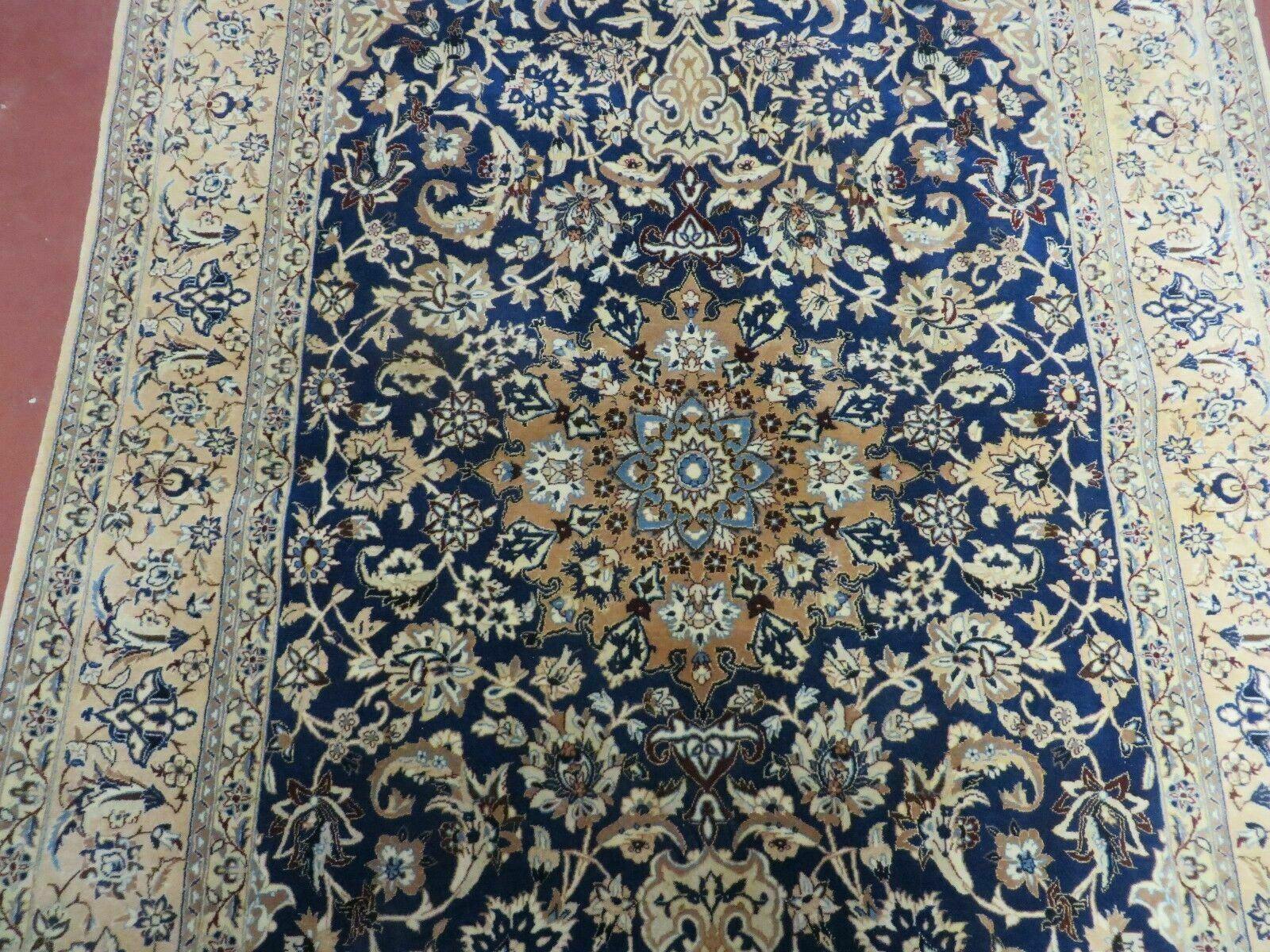 4' X 6' Handmade Ultra Fine India Floral Oriental Wool Silk Rug Hand Knotted - Image 4