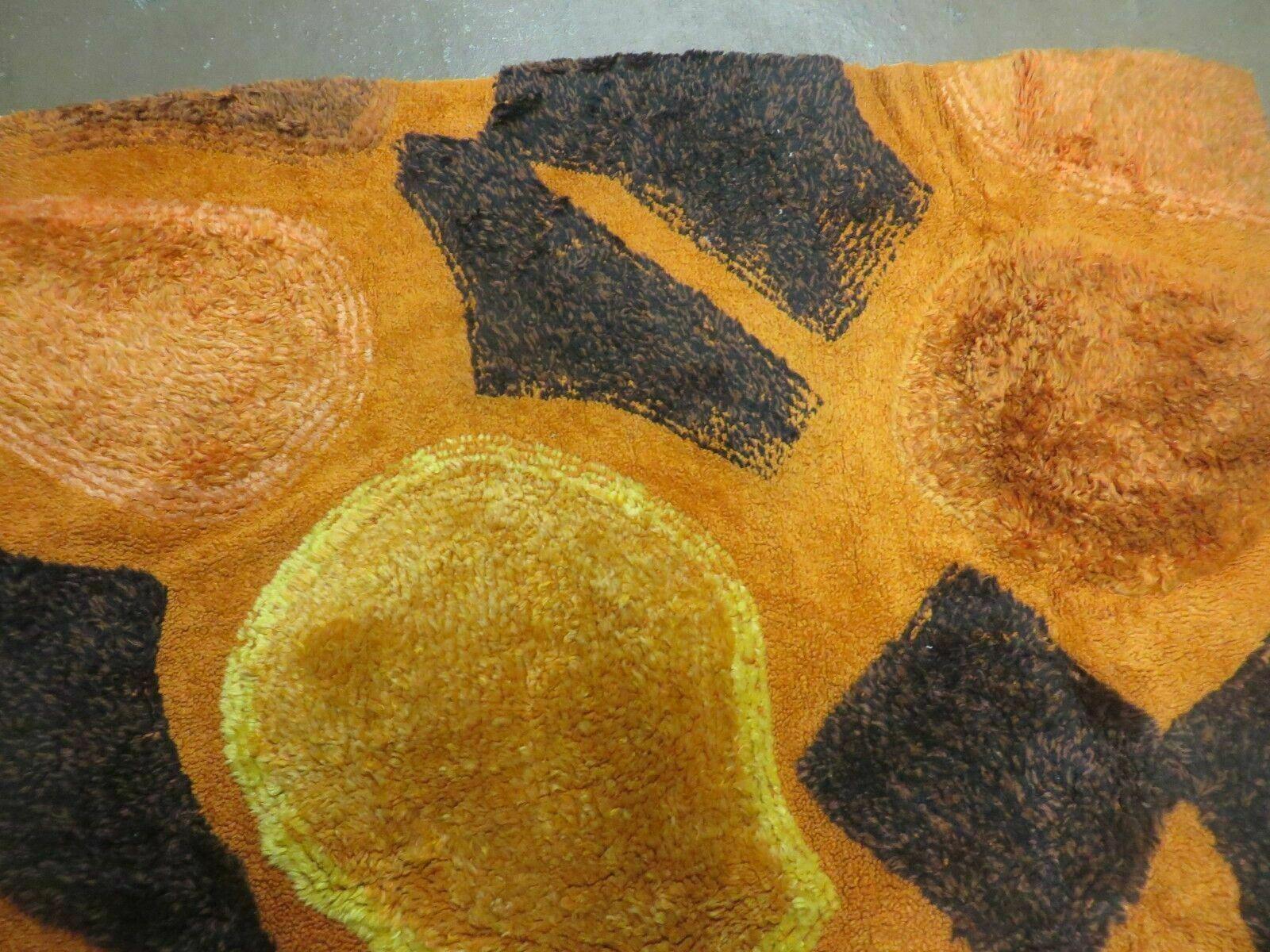 4' X 6' Modern Handmade Hooked Rug Wool Abstract Nice - Image 3